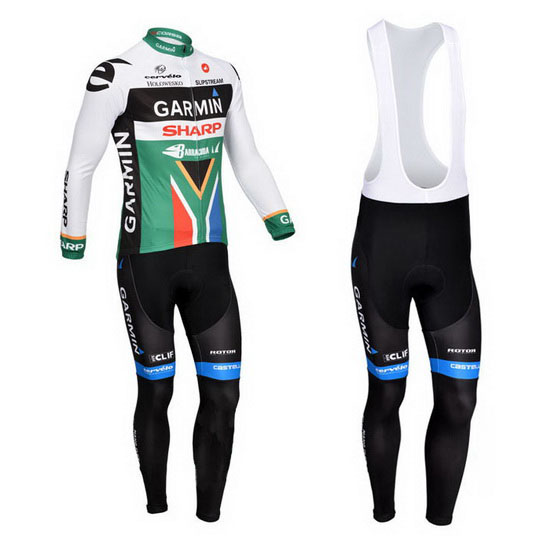 2013 Maillot Garmin Tirantes Mangas Largas